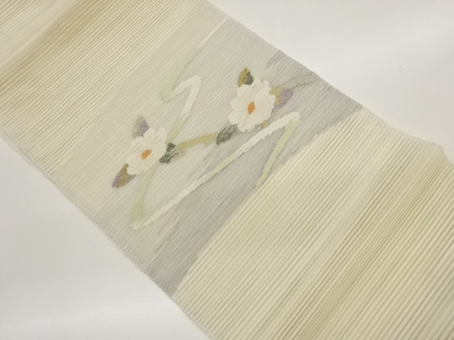 JAPANESE NAGOYA OBI FOR SUMMER / WOVEN FLOWER